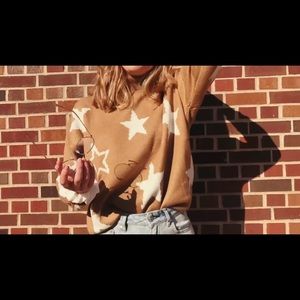 Luca + Grae caramel star turtleneck